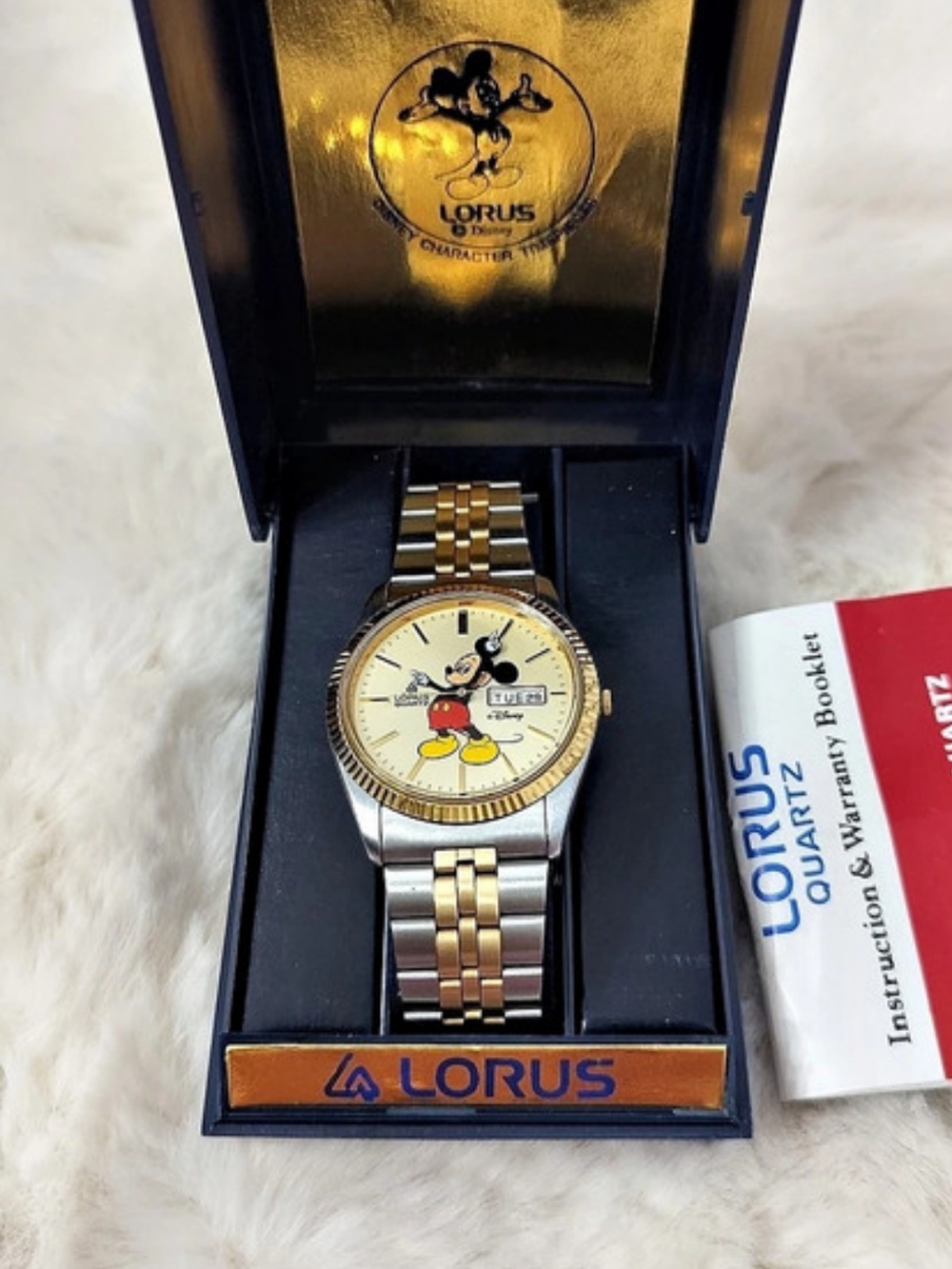 Lorus Mickey Mouse Character Timepiece Two-Tone Watch Like New